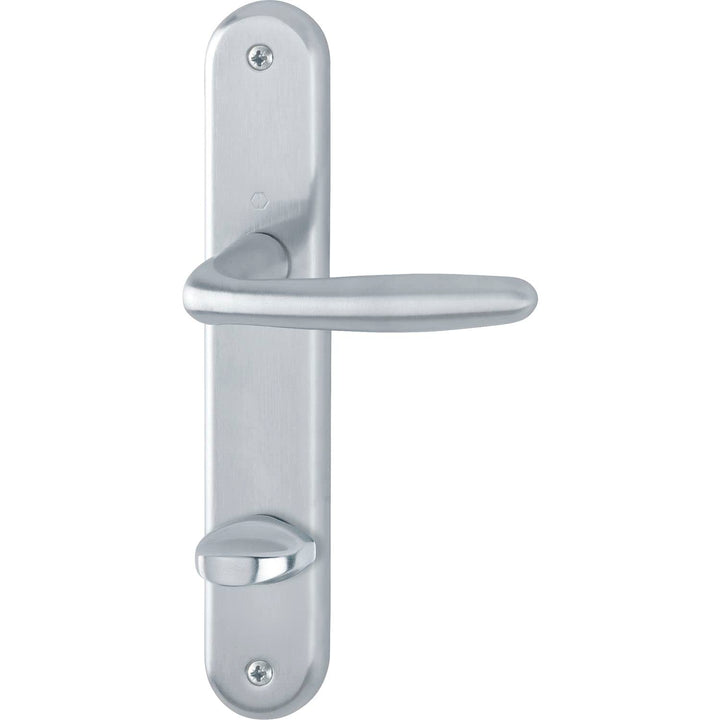HOPPE 2949527 Drückergarnitur Verona-auf Langschild WC Entfernung 90mm, für Türstärke 37-42mm, Silbe