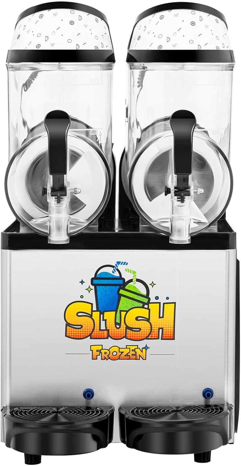 Royal Catering RCSL 2/10 Slush-Maschine 2 x 12 l LED 600 W Nachtmodus Slush Ice Maschine Slush Eis M