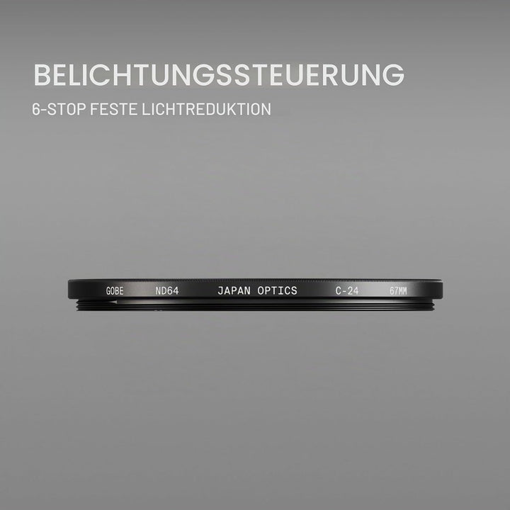 Gobe - ND64-Filter (6 Stops) für 52-mm-Objektiv (2 Peak) Schwarz 52mm, 52mm