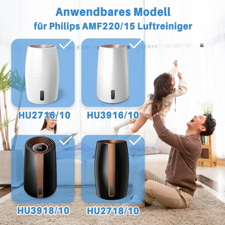 Ersatzfilter FY3446/30 für Philips Luftbefeuchter AMF220/15 und HU3916 HU3918 HU2716 HU2718, 3-schic
