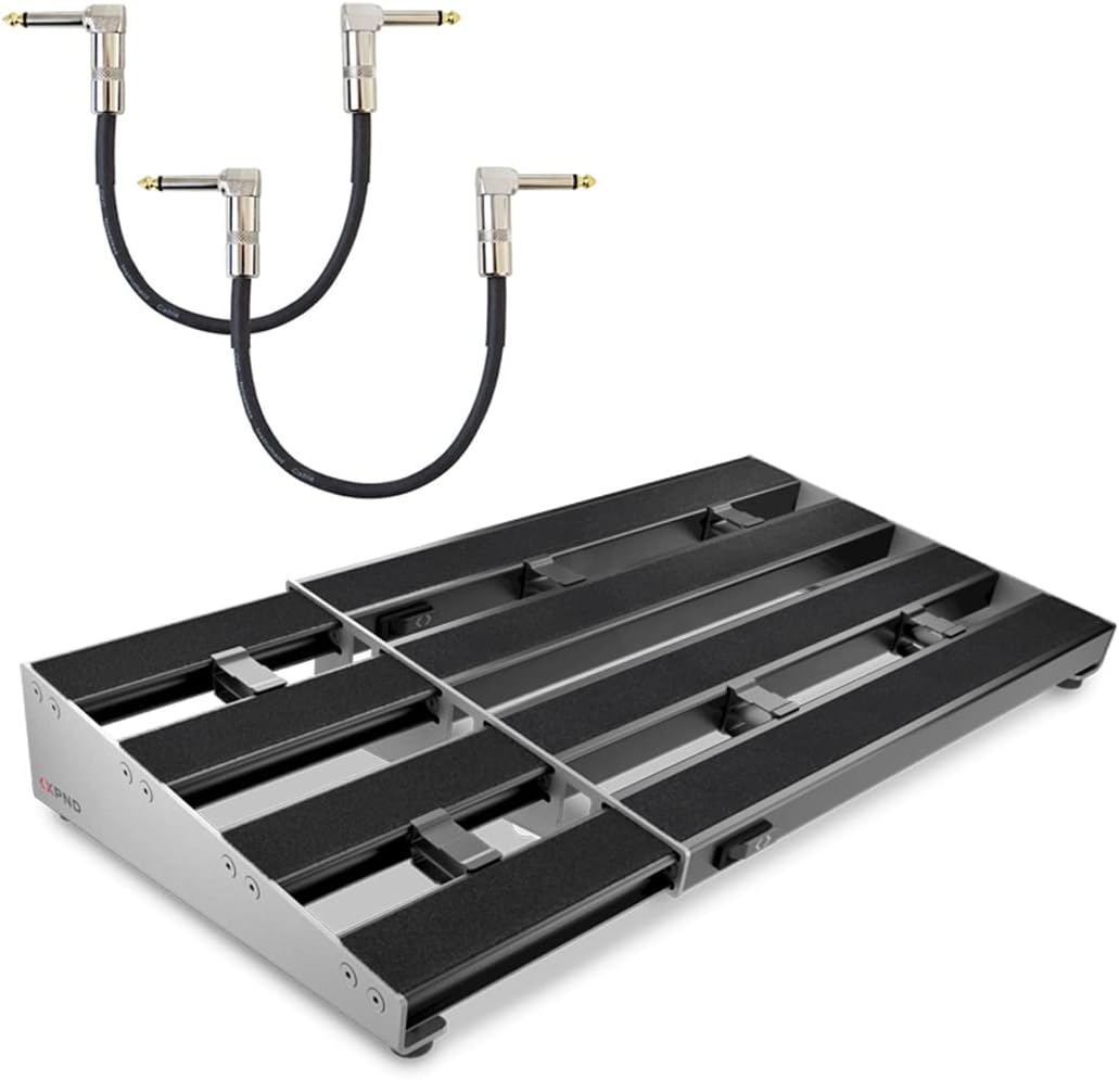XPND-02 Pedalboard ausziehbar zwei Reihen + 2x keepdrum Patchkabel