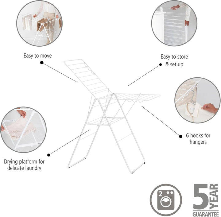 Brabantia HangOn 20m Trockengestell, Edelstahl, Fresh White 20m without Rod Fresh White, 20m without