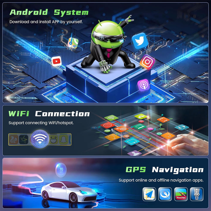 Hikity 2G+64G Android 15 Autoradio für Renault Spring, Dacia Logon, Duster, Captur, Sandero, Symbol,