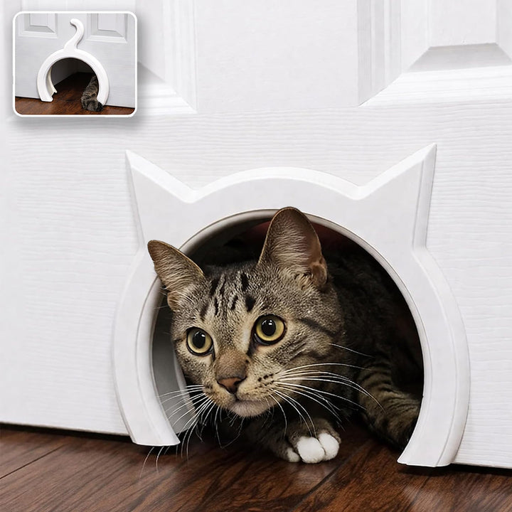 The Kitty Pass Katzentür für Katzen mit einem Fassungsvermögen von bis zu 7 kg Weiss, Weiss