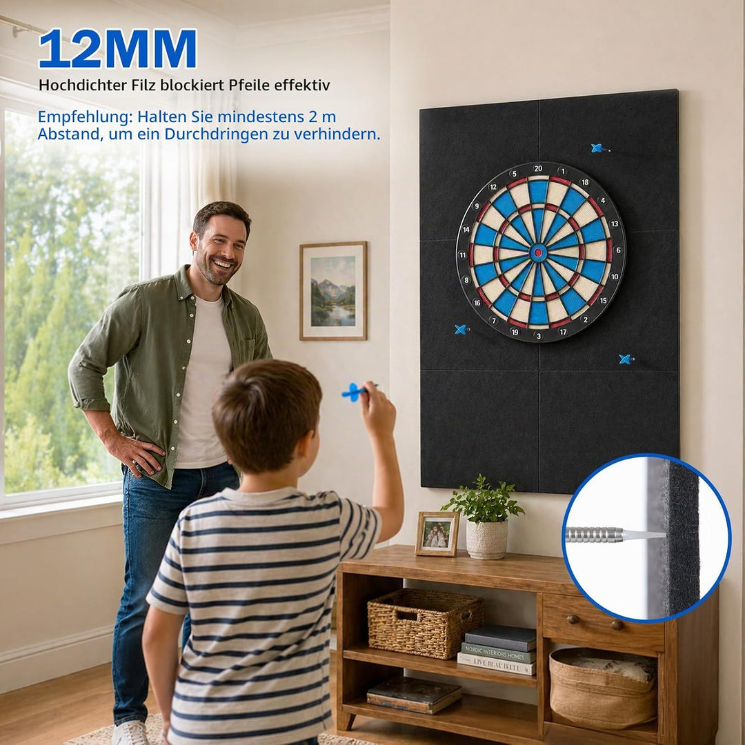 Filz Dartboard Wandschutz, Schallschutz Dartscheibe, Selbstklebender Dart Surround 60x90x1.2cm, Dart