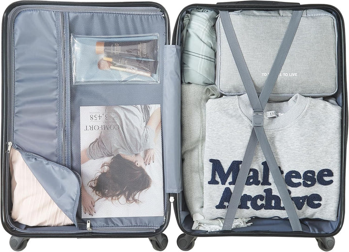 pro.tec Koffer Set 3-teilig Pona Reisekoffer ABS Hartschalenkoffer mit 4 Rollen Handgepäck leicht Tr