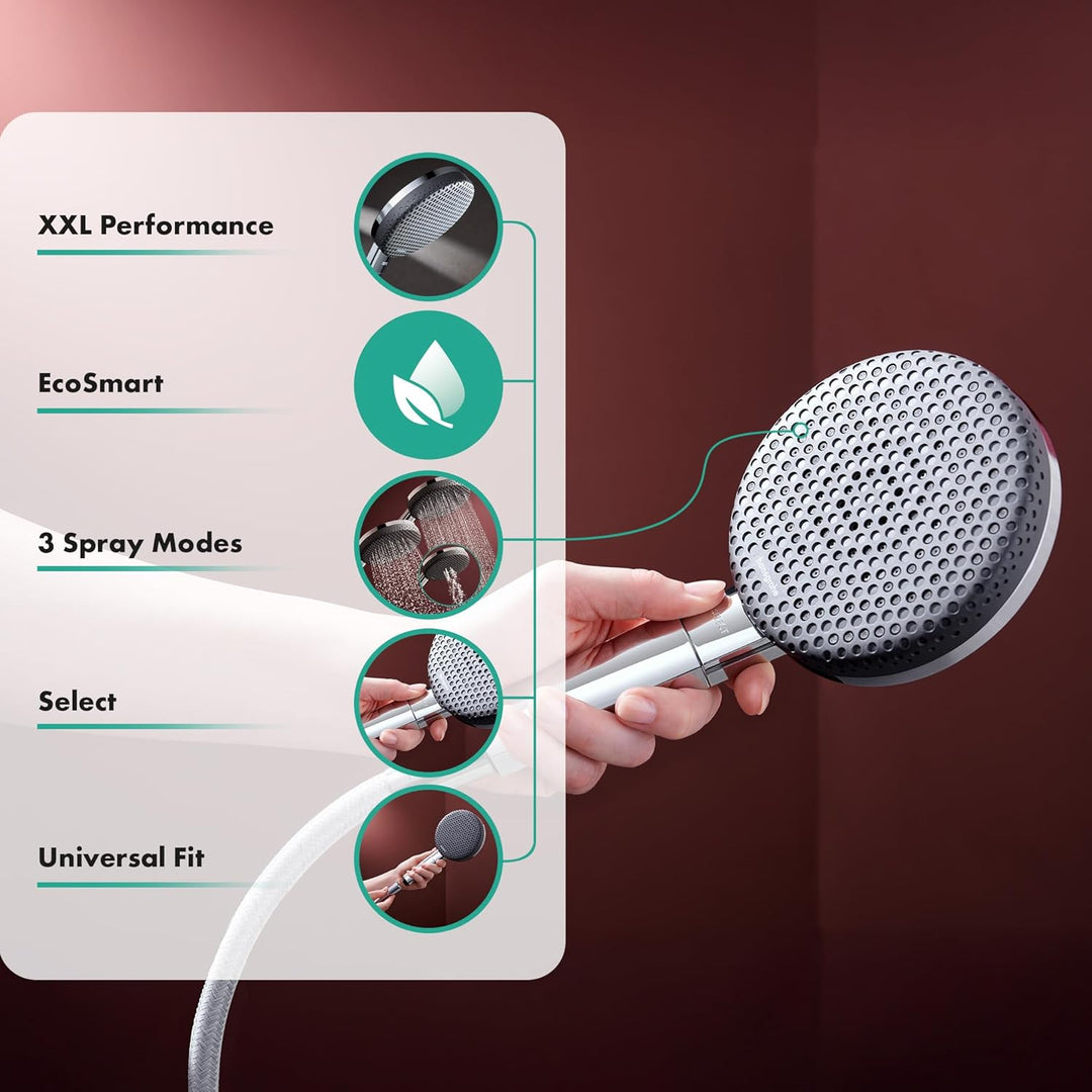 hansgrohe Raindance Alive Select S - wassersparender Duschkopf 7,1 l/min (EcoSmart), Handbrause mit