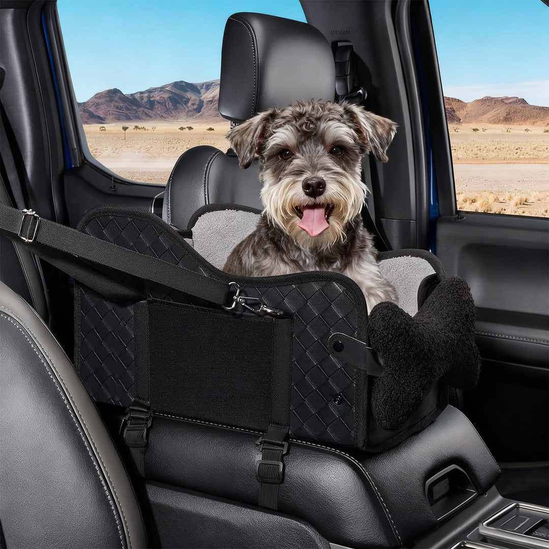 Hunde Autositz, Hundesitz Auto, für kleine bis mittlere Hunde, Rutschfester Hundeautositz mit Sicher