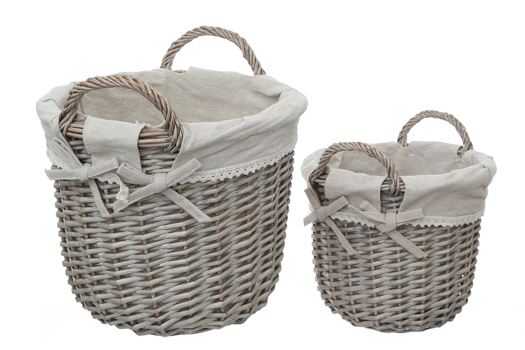 Premier Housewares Mesa Bvaskets-2er Set, Baumwolle, Willow, Natürlich, 30x30x25