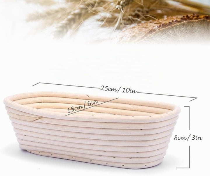 2 Pack 25cm Gärkörbchen Banneton Brotform Korb,Handgewebter Natürlicher Rattan Gärkorb mit Leinen Li