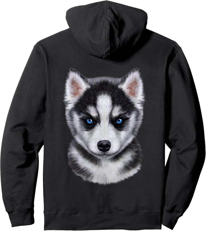 Siberian Husky Hündchen Gesicht Pullover Hoodie