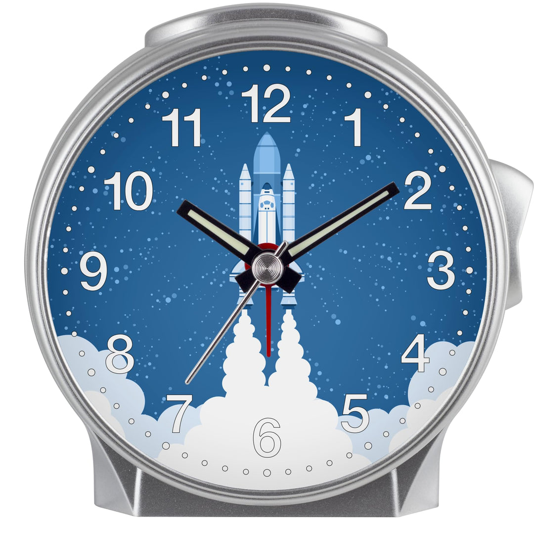 29688-07-Eurotime-Kinder-Quarzwecker mit schleichender Sekunde, Crescendo Alarm, Licht/Snooze, Weckw