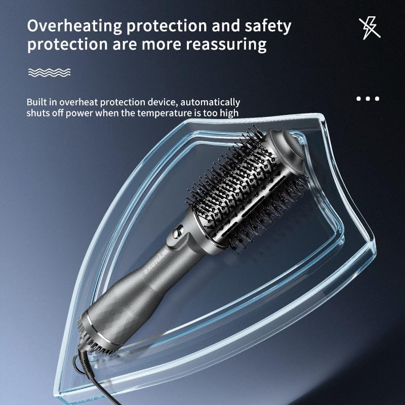 Warmluftbürste Rundbürstenföhn, One-Step Haartrockner, Multifunktionaler Föhn Kamm, Stylingbürsten,