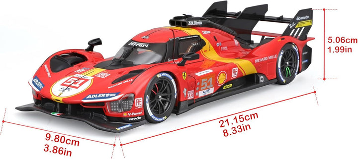 Bburago - Modellbausatz Ferrari 499P LMH - Auto-Bausatz im Massstab 1:24, detailgetreue Nachbildung