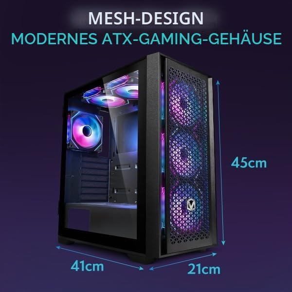 Vibox V-8 Gaming PC Set Komplett • Monitor 23 Zoll • AMD Ryzen 5 5500 4,2GHz • Nvidia RTX 3050 6GB •