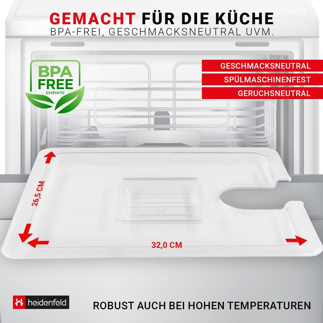 Heidenfeld SVS11 Sous Vide Garer Behälter - Extra gross 32.0 x 26.5 x 20.0 cm - Deckel - Rack - Behä