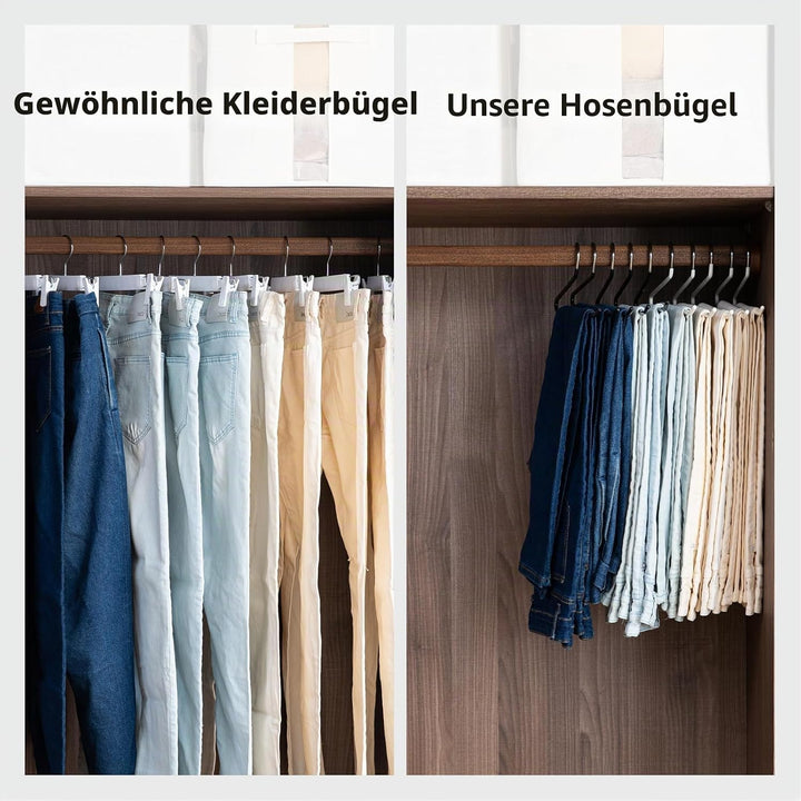 SHIMOYAMA Hosenbügel, Metall, rutschfest, Einzelstange, offenes Ende, Kleiderbügel für Jeans, Hosen,