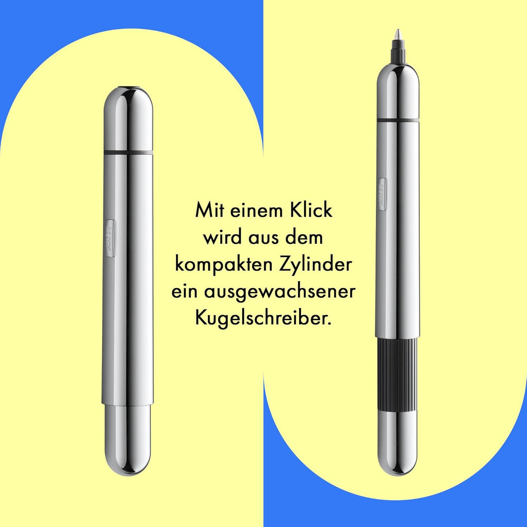 LAMY pico kleiner Taschen-Kugelschreiber 289 aus Metall im Lack-Finish in der Farbe chrome mit Druck