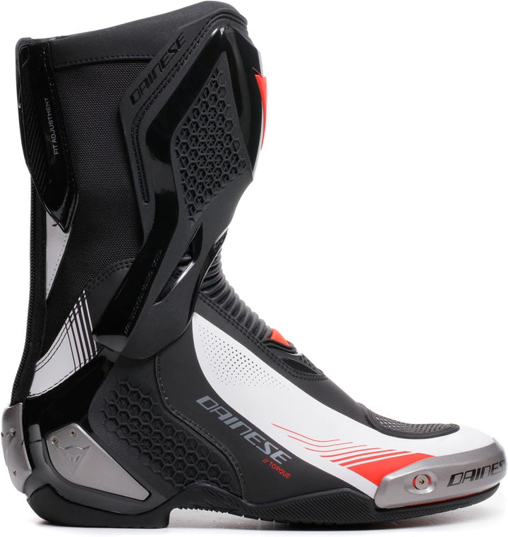 Dainese Torque 4 Damen Motorrad Stiefel 38 EU Black White Red Fluo, 38 EU Black White Red Fluo