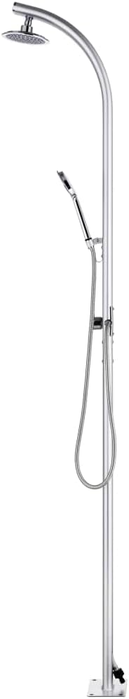 vidaXL Gartendusche mit Grauer Bodenplatte Aussendusche Pooldusche Campingdusche Camping Pool Aussen
