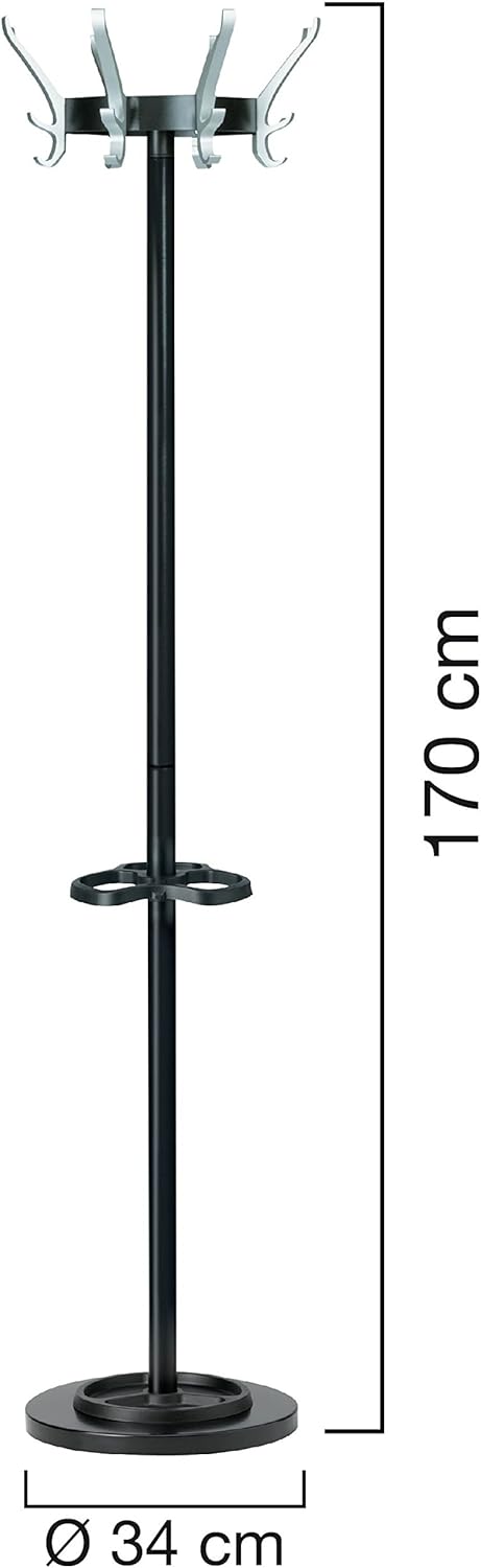 UNILUX Garderobenständer Cypres, 170 cm, schwarz, Schwarz