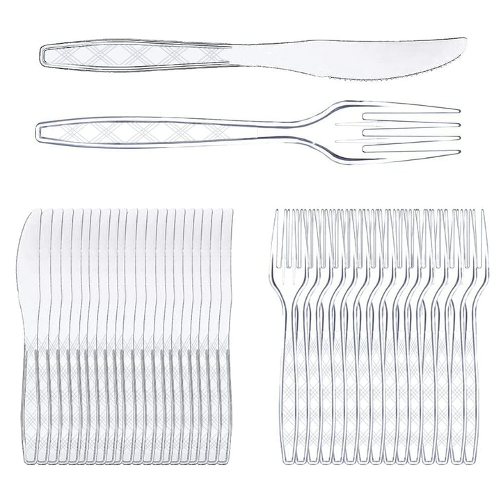 Wiederverwendbar Gabel und Messer Set, Mehrwegmesser,Wiederverwendbar Besteck,Partygeschirr Mehrweg,