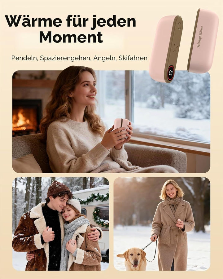 Handwärmer Elektrisch 2-in-1 Magnetisch,8000 mAh Langlebiger Akku, 3 Stufen Bis zu 60 °C, Wärme Sofo