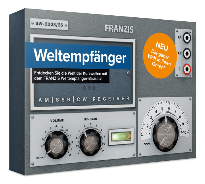FRANZIS 67062 - Weltempfänger - Radio für Kurzwelle zum Selberbauen, Komplettset mit Steckplatine un