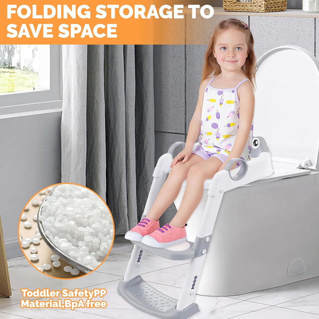 UCAMP Toilettensitz Kinder Toilettenaufsatz Kinder, Toilettensitz Kinder mit Treppe, Höhenverstellba