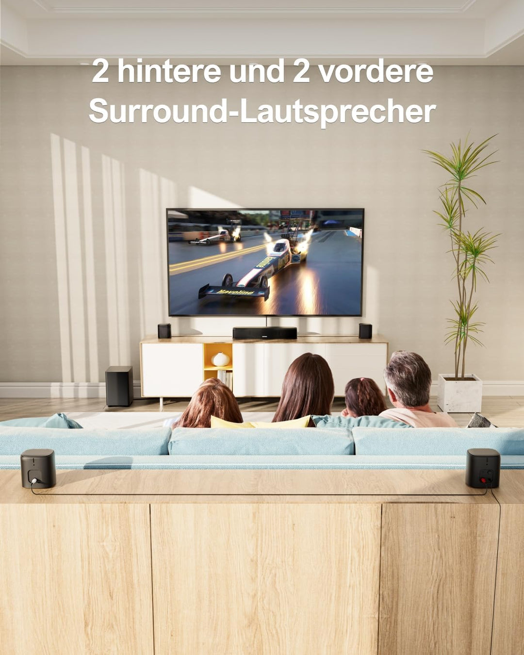 ULTIMEA 7.1ch Soundbar für TV Geräte, Heimkino Surround Sound System, 4 Surround Lautsprechern, 4" S