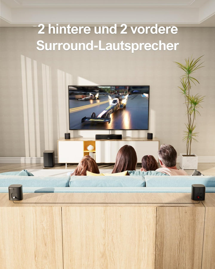 ULTIMEA 7.1ch Soundbar für TV Geräte, Heimkino Surround Sound System, 4 Surround Lautsprechern, 4" S