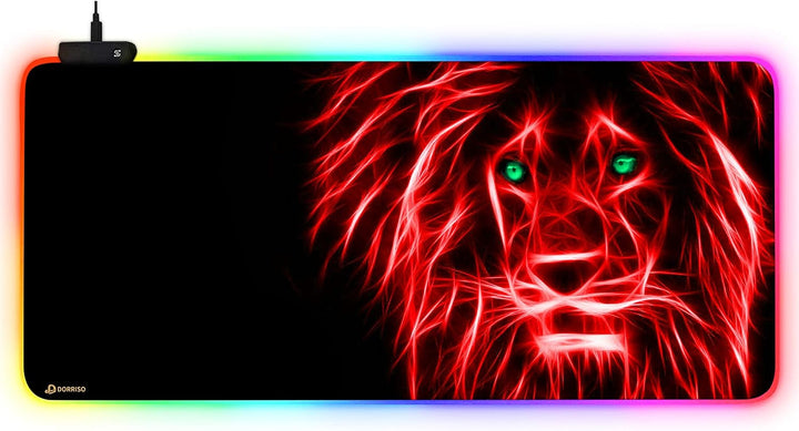 DORRISO Neu Gaming Mauspad Grosses RGB 900x400x3 mm XXL LED Schreibtischunterlage Wasserdicht Anti R
