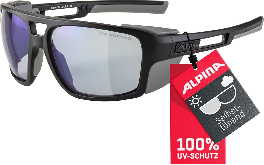 ALPINA SKYWALSH V - Selbsttönende, Bruchfeste & Beschlagfreie Sport- & Fahrradbrille Mit 100% UV-Sch