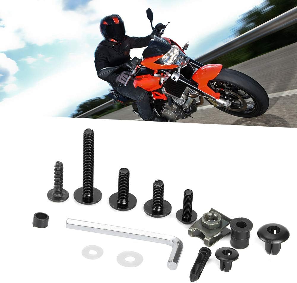 Qiilu Motorradverkleidungsschraubensatz, 173 Stück Motorradverkleidungsschraubensatz Windschutzschei