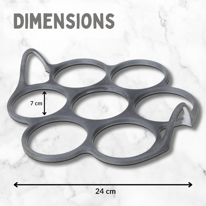 AKENZ - Silikonform mit 7 Ringen für Pfannkuchen, Blinis und Eier, inklusive Pfannkuchenmischer