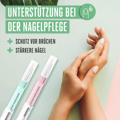 Vitabay Nagelhärter Duo Set 2x 2 ml Nagelpflegestift mit Calcium und Biotin - Nagelpflege brüchige N