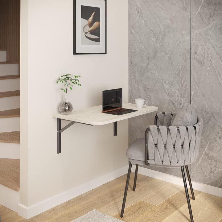 AKKE Klapptisch Wandklapptisch Esstisch - Klappbar Faltbar Platzsparend - Abgerundete Ecken - 120cm