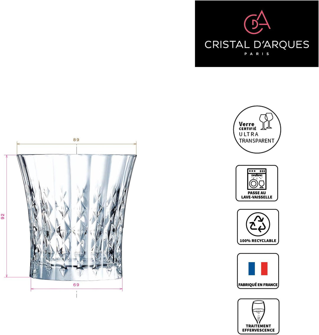 Cristal d'Arques Paris, Kollektion Lady Diamond Becher 45cl, glänzend, transparent und hochresistent