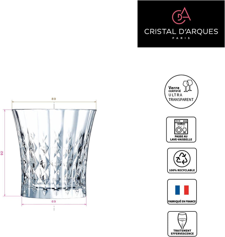 Cristal d'Arques Paris, Kollektion Lady Diamond Becher 45cl, glänzend, transparent und hochresistent