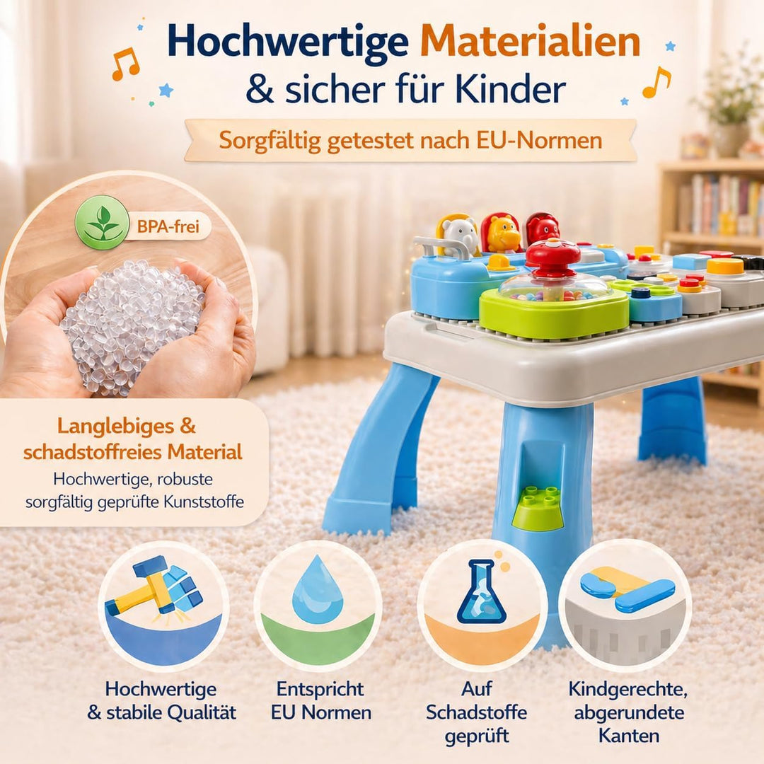 AMAYO - Baby Aktivitätstisch Montessori ab 9-36 Monate – Interaktiver Babys Entdeckertisch Spieltisc