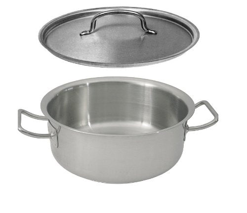 Bratentopf Kochtopf MIT DECKEL und Schüttrand CNS 32 cm Ø / 15,0 cm Höhe und 12,0 Liter Inhalt