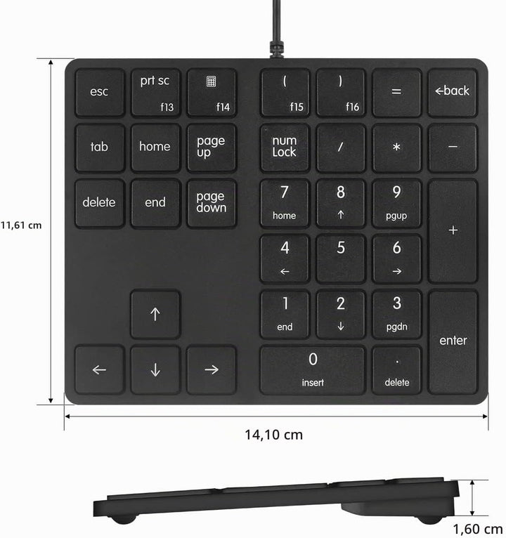 Qisan Numeric Keypad Wired Numpad 34 Tasten Tragbare Tastatur USB Externe Mini Slim Tastatur Magicfo