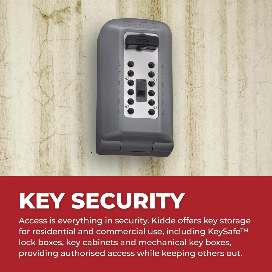 Kidde AccessPoint 002047 KeySafe Professioneller Sicherheitsschlüsselkasten, Grau Kein Alarmsensor,