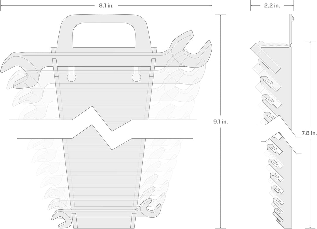 TEKTON Winkelkopf-Maulschlüssel-Satz, 12-teilig (8-19 mm) - Halter | WA91201 12-Piece (8-19 mm) Metr
