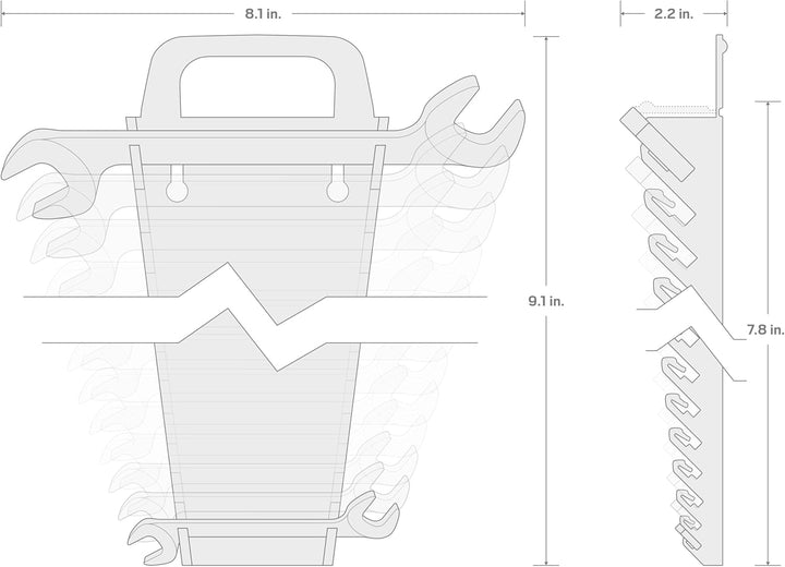 TEKTON Winkelkopf-Maulschlüssel-Satz, 12-teilig (8-19 mm) - Halter | WA91201 12-Piece (8-19 mm) Metr