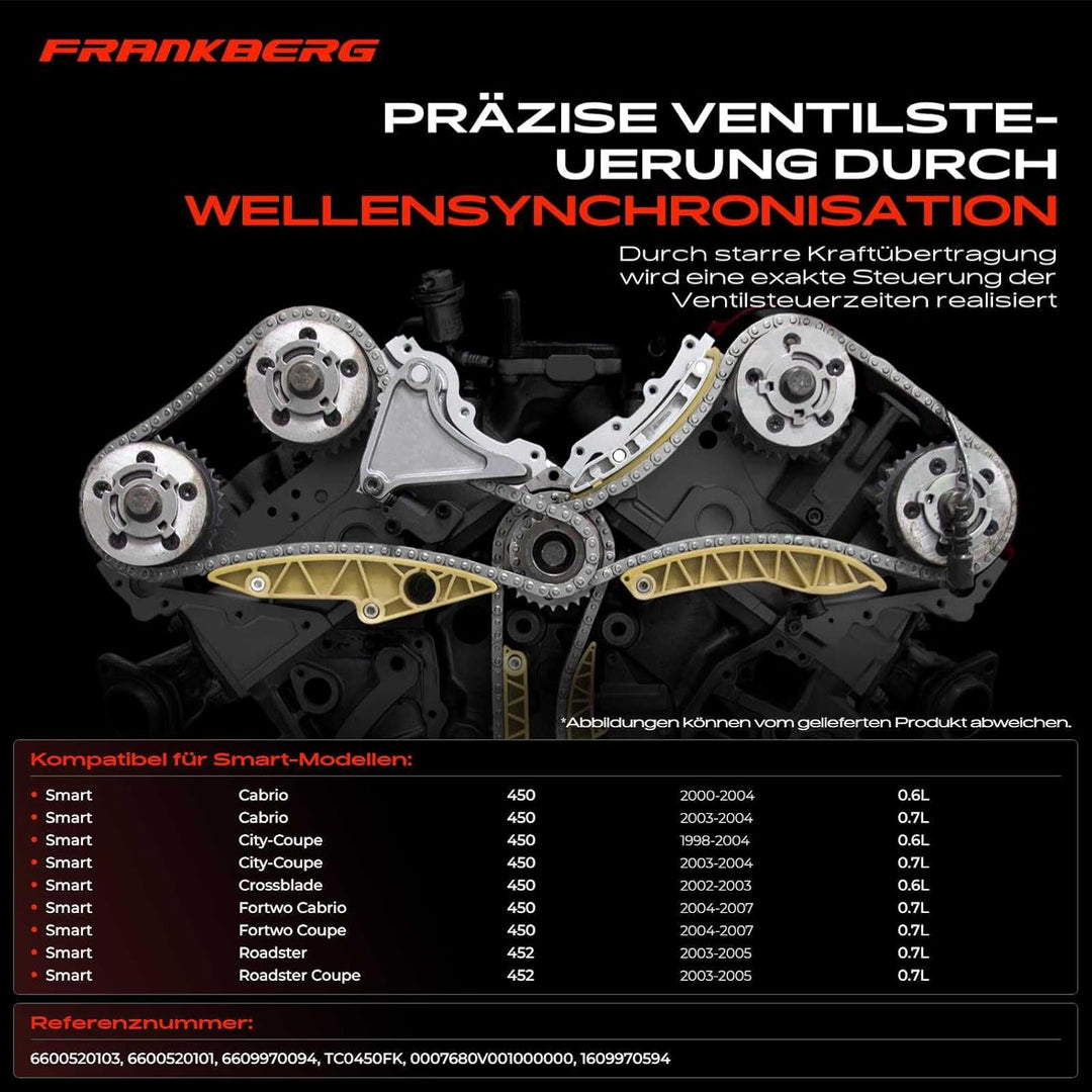 Frankberg Steuerkettensatz Kompatibel mit Cabrio City-Coupe Crossblade Fortwo 450 R-o-a-d-s-t-e-r 45