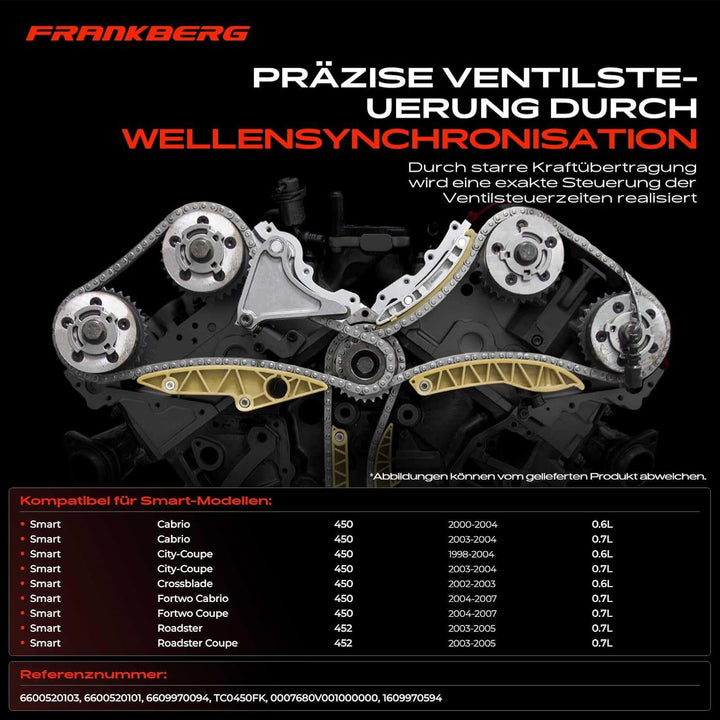 Frankberg Steuerkettensatz Kompatibel mit Cabrio City-Coupe Crossblade Fortwo 450 R-o-a-d-s-t-e-r 45