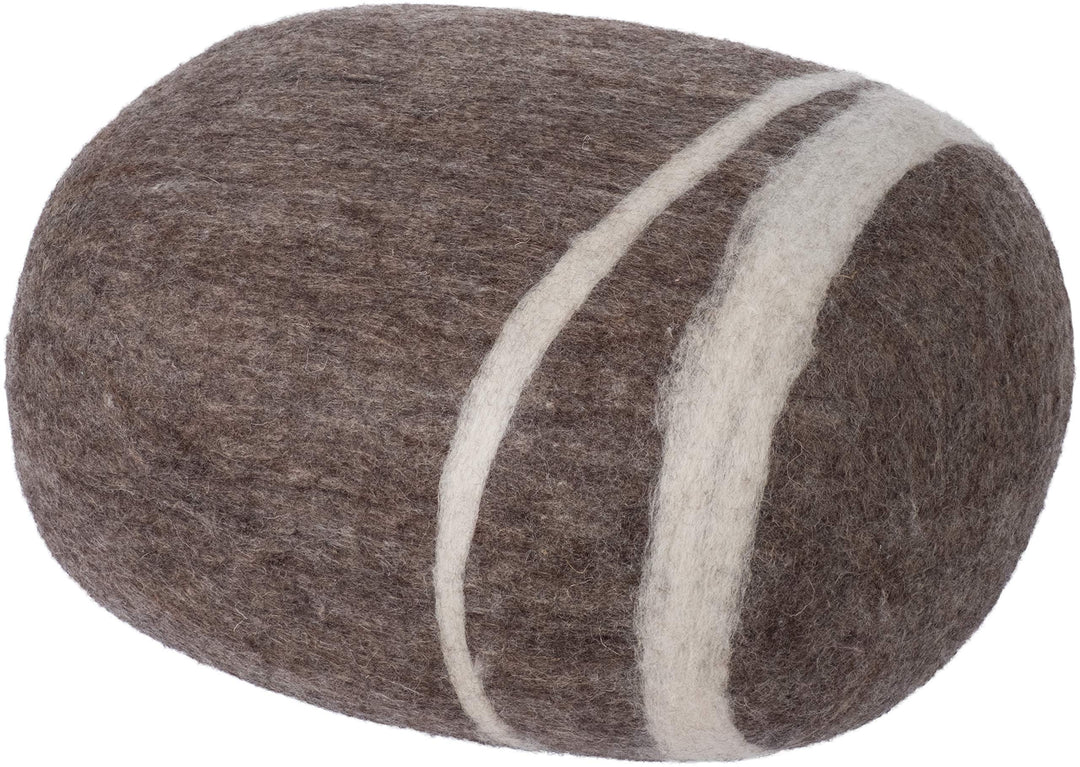 Alwin - Filz Kieselstein, Meditationskissen, Yogakissen, Dekokissen, Pouf, hellbraun rund - Grösse M