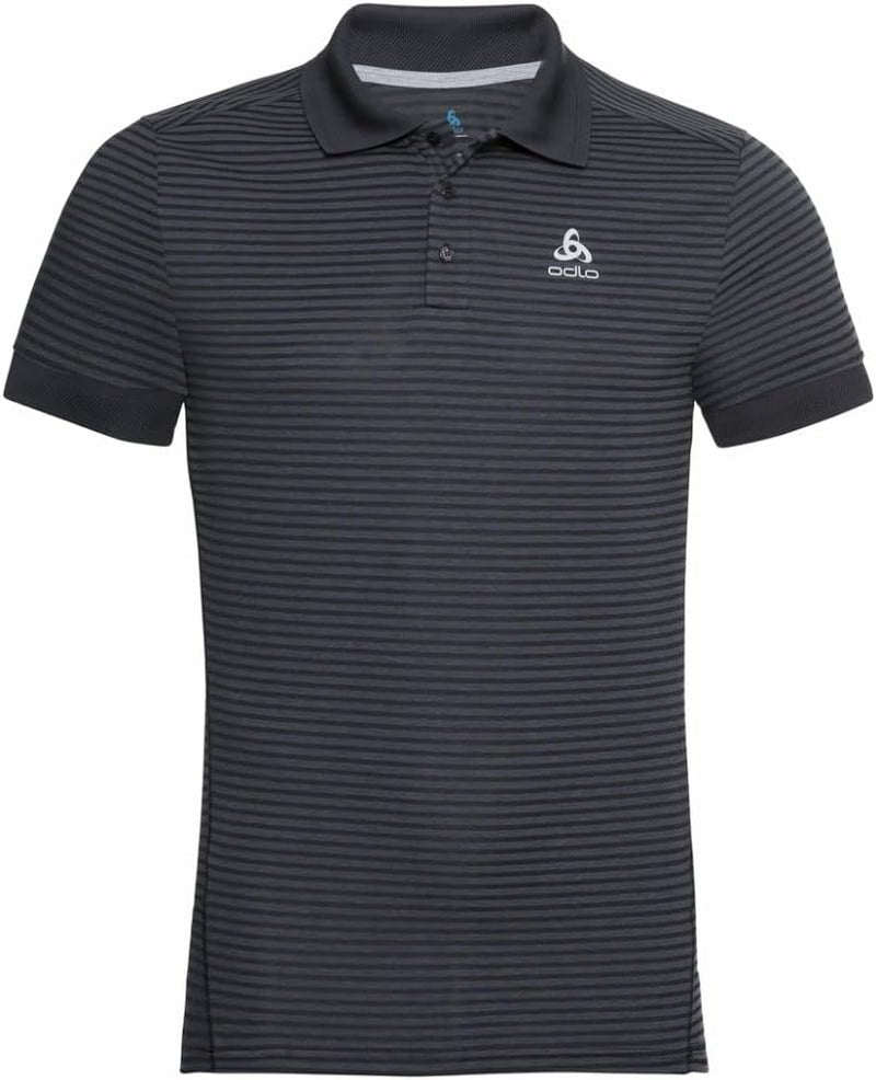 Odlo Herren Nikko_550312 Kurzarm Polo Shirt S Black - Odlo Steel Grey - Stripes, S Black - Odlo Stee