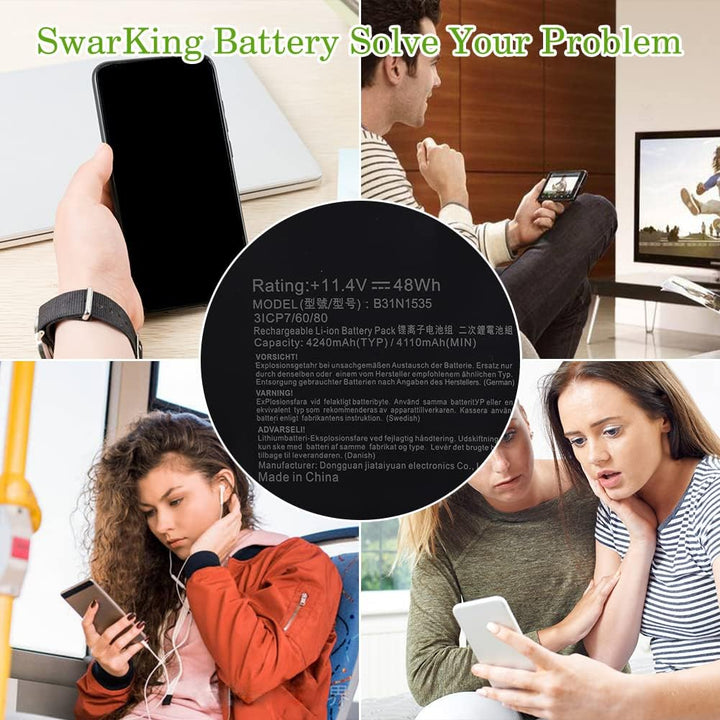SwarKing Ersatz Akku Kompatibel mit B31N1535 Asus ZenBook UX310 UX310UA UX310UA-1A UX310UA-1C UX310U